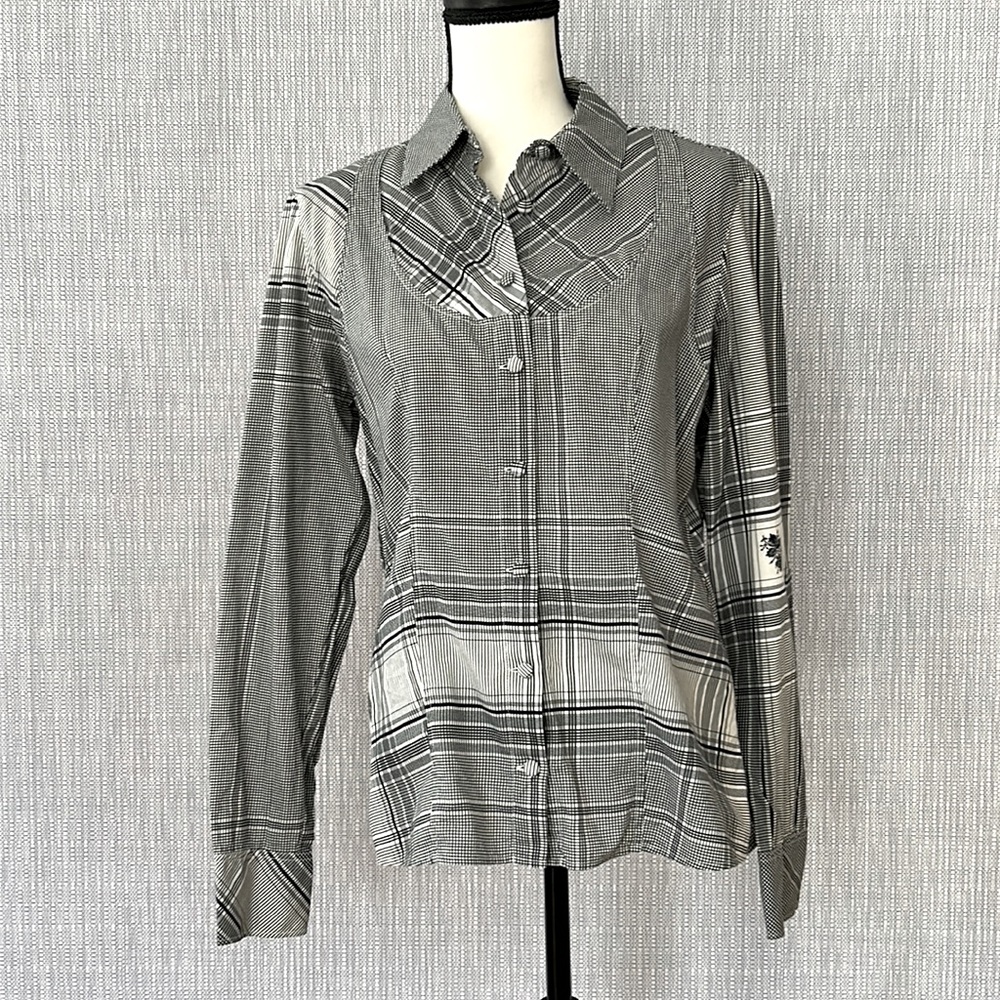 Kenzo Vintage Black & White Poplin Cotton Shirt